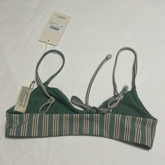 NEW Zulu & Zephyr Swim Myrtle Pinstripe Tie Top size 4 - Picture 11 of 12